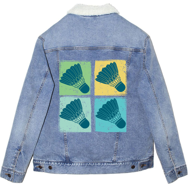 Badminton - Shuttlecocks Pop Art Unisex Sherpa-lined Denim Jacket | Artistshot