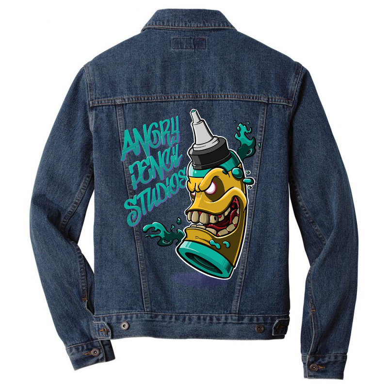 Angry Ink Bottle Men Denim Jacket by dealgummy642 | Artistshot