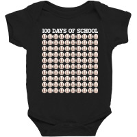 100th Day Student Boys Girls Baseball 100 Days Of School-8tn5j Baby Bodysuit | Artistshot