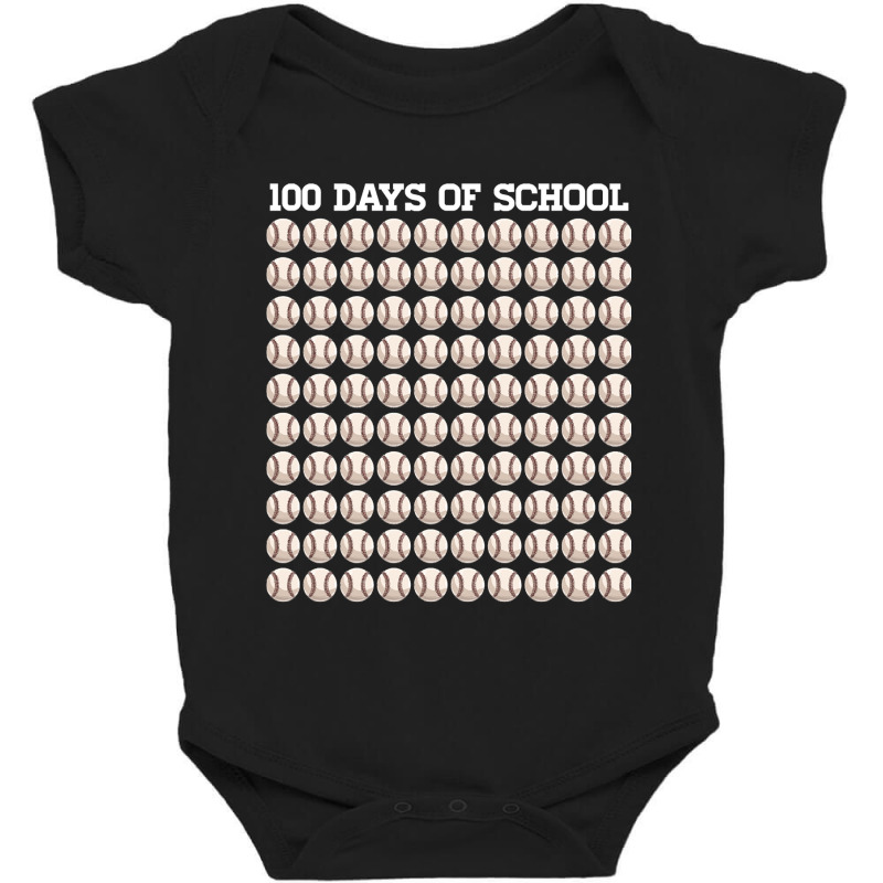 100th Day Student Boys Girls Baseball 100 Days Of School-8tn5j Baby Bodysuit | Artistshot