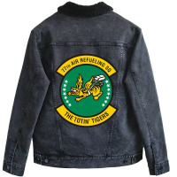 77 Air Refueling Squadron Afrc (u.s. Air Force) Unisex Sherpa-lined Denim Jacket | Artistshot