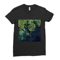 Acadia National Park Mount Desert Island Maine Satellite Image Ladies Fitted T-shirt | Artistshot