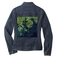 Acadia National Park Mount Desert Island Maine Satellite Image Ladies Denim Jacket | Artistshot