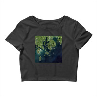 Acadia National Park Mount Desert Island Maine Satellite Image Crop Top | Artistshot