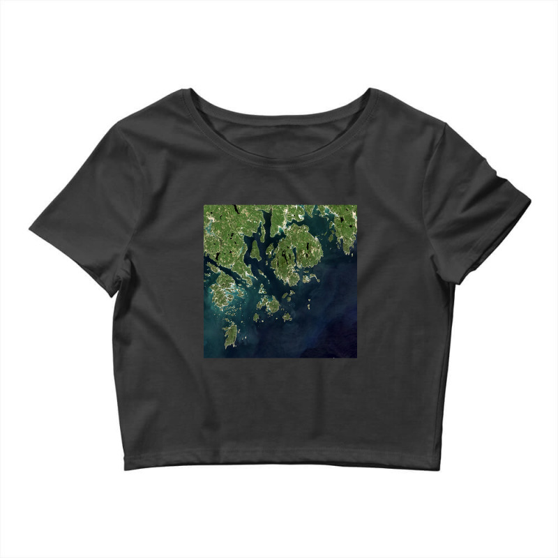 Acadia National Park Mount Desert Island Maine Satellite Image Crop Top by venbytumny | Artistshot