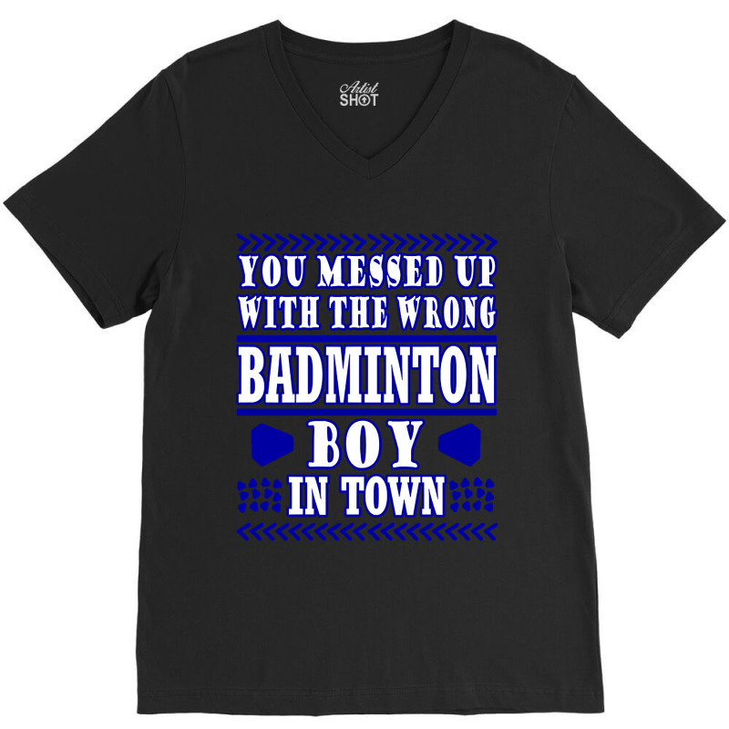 Badminton Badminton Racket Birdy Shuttlecock V-Neck Tee by cryingdappled109 | Artistshot