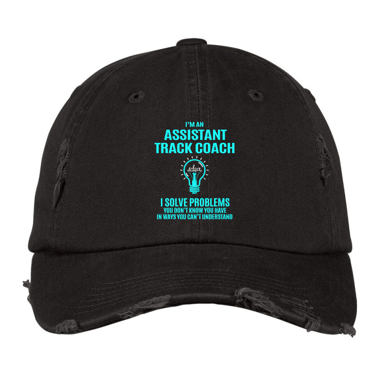 Assistant Track Coach - I Solve Problems Vintage Cap by brushdatum98 | Artistshot