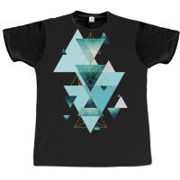 Geometric Triangle Compilation In Teal Graphic T-shirt | Artistshot