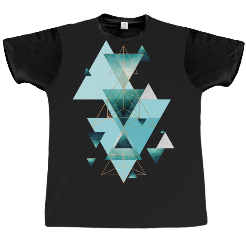 Geometric Triangle Compilation In Teal Graphic T-shirt | Artistshot