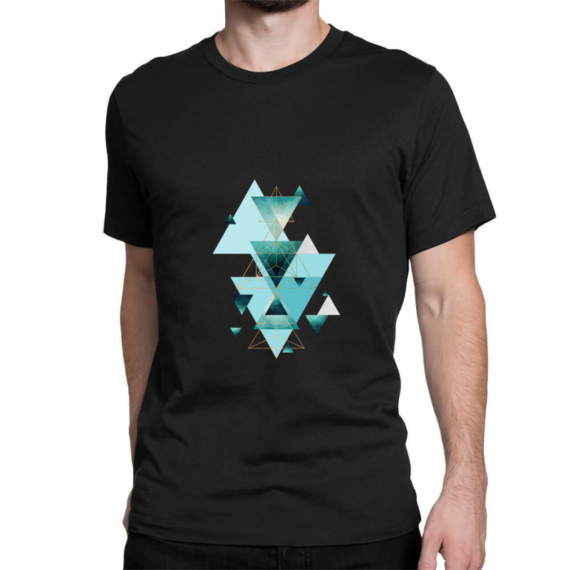 Geometric Triangle Compilation In Teal Classic T-shirt | Artistshot