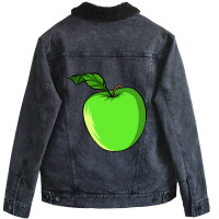 Apple - Fruit Health Gym Fitness Unisex Sherpa-lined Denim Jacket | Artistshot