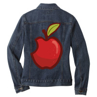 Apple Cartoon Ladies Denim Jacket | Artistshot