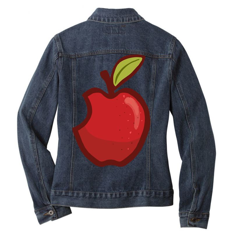 Apple Cartoon Ladies Denim Jacket by resaleberries875 | Artistshot