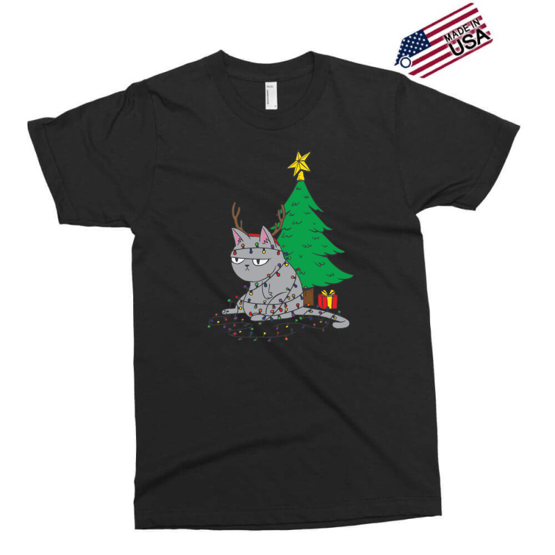 Cat Christmas Lights And Christmas Tree Exclusive T-shirt | Artistshot