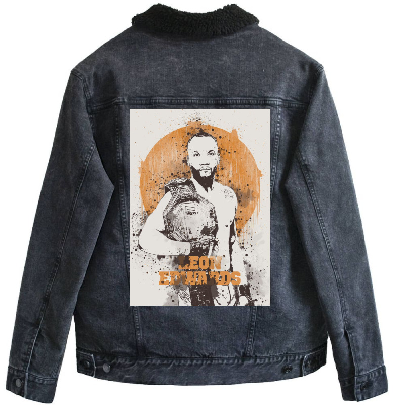 Leon Edwards Painting Art Unisex Sherpa-lined Denim Jacket | Artistshot