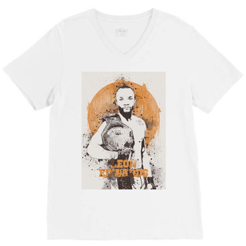 Leon Edwards Painting Art V-neck Tee | Artistshot