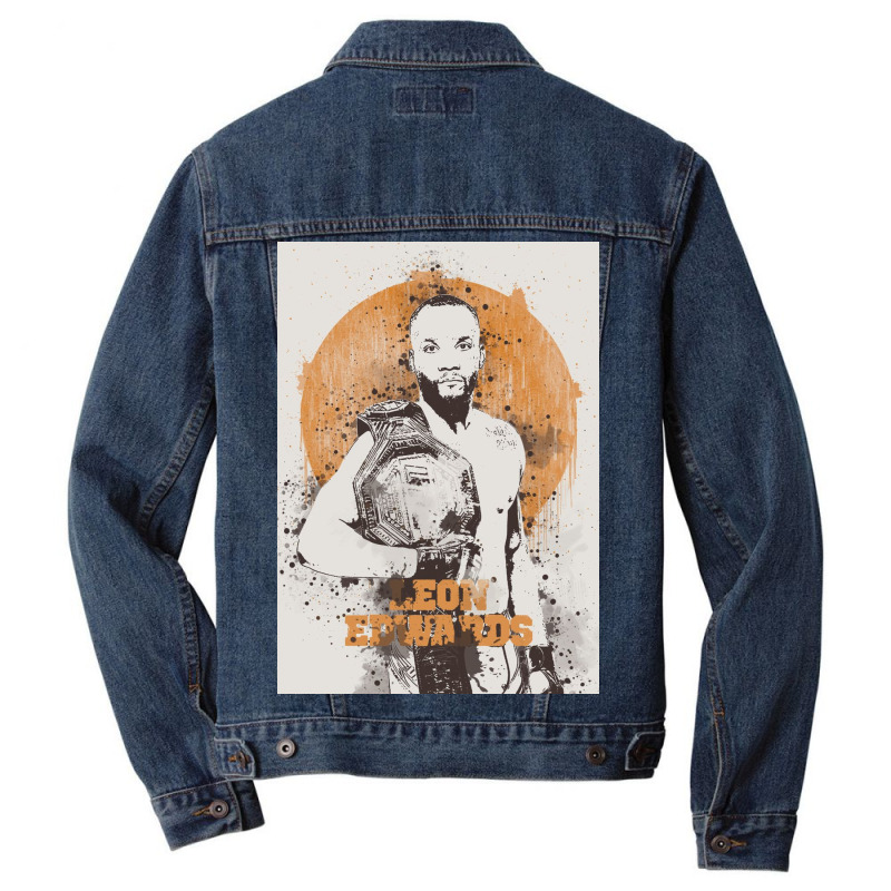 Leon Edwards Painting Art Men Denim Jacket | Artistshot