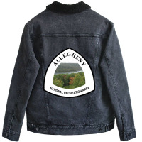 Allegheny National Recreation Area Trail Marker Unisex Sherpa-lined Denim Jacket | Artistshot