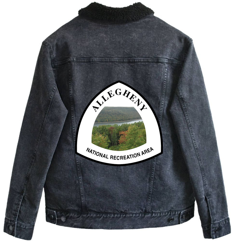 Allegheny National Recreation Area Trail Marker Unisex Sherpa-Lined Denim Jacket by mysofiazo | Artistshot