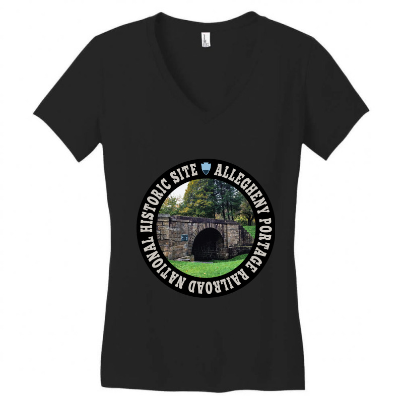 Allegheny Portage Railroad National Historic Site Circle Women's V-Neck T-Shirt by mysofiazo | Artistshot