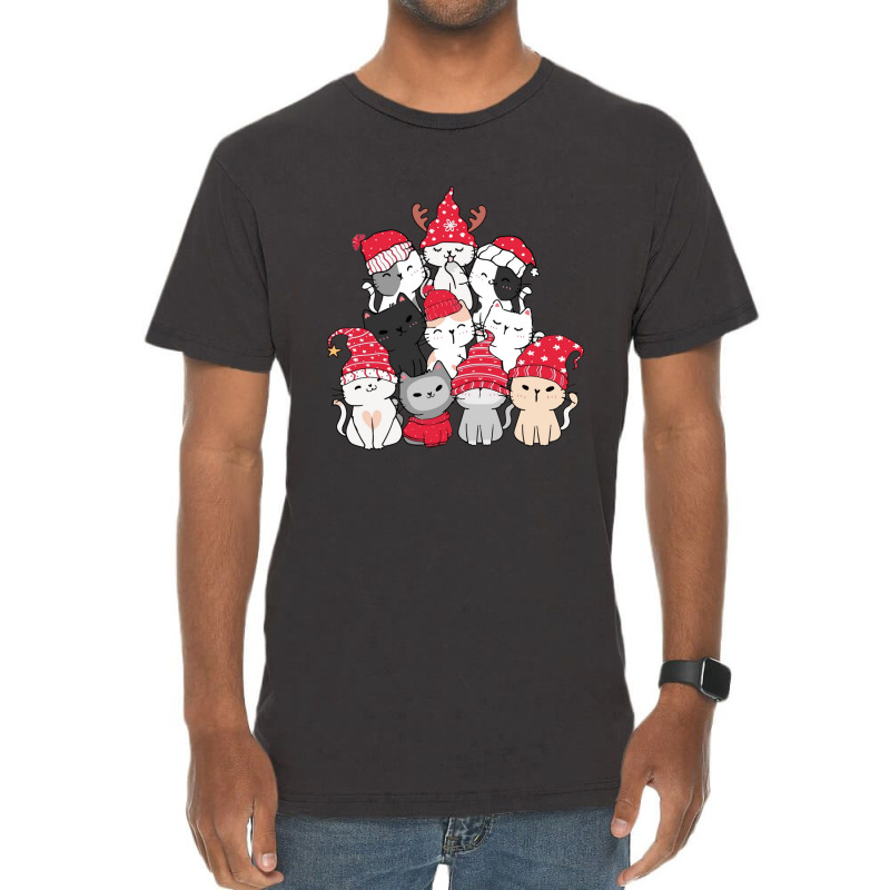 Cat Christmas Tree Vintage T-shirt | Artistshot