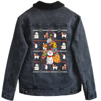 Cat Tree Cat   Cat Tree Christmas Unisex Sherpa-lined Denim Jacket | Artistshot