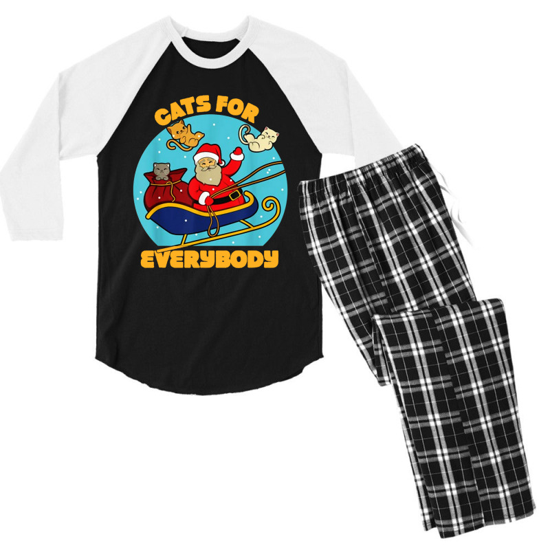 Cats For Everybody Christmas Cat Men's 3/4 Sleeve Pajama Set | Artistshot