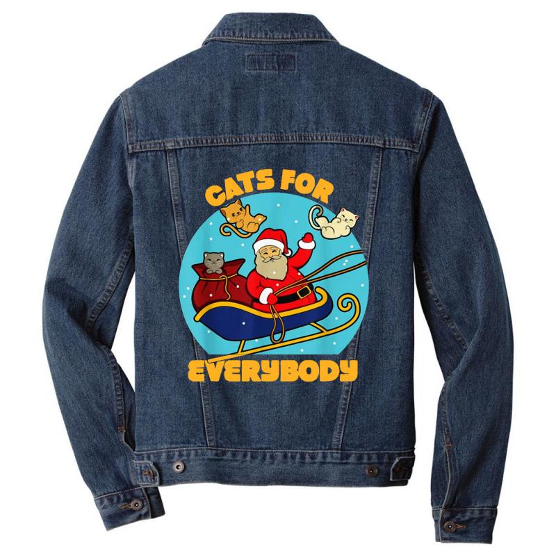 Cats For Everybody Christmas Cat Men Denim Jacket | Artistshot