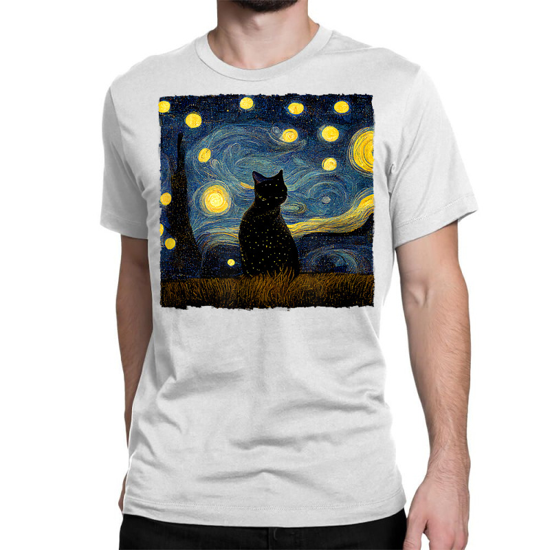 Cats Starry Night Painterly Aesthetic T Shirt Classic T-shirt by annien | Artistshot