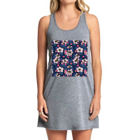 Apple Blossom On Dark Blue Tank Dress | Artistshot