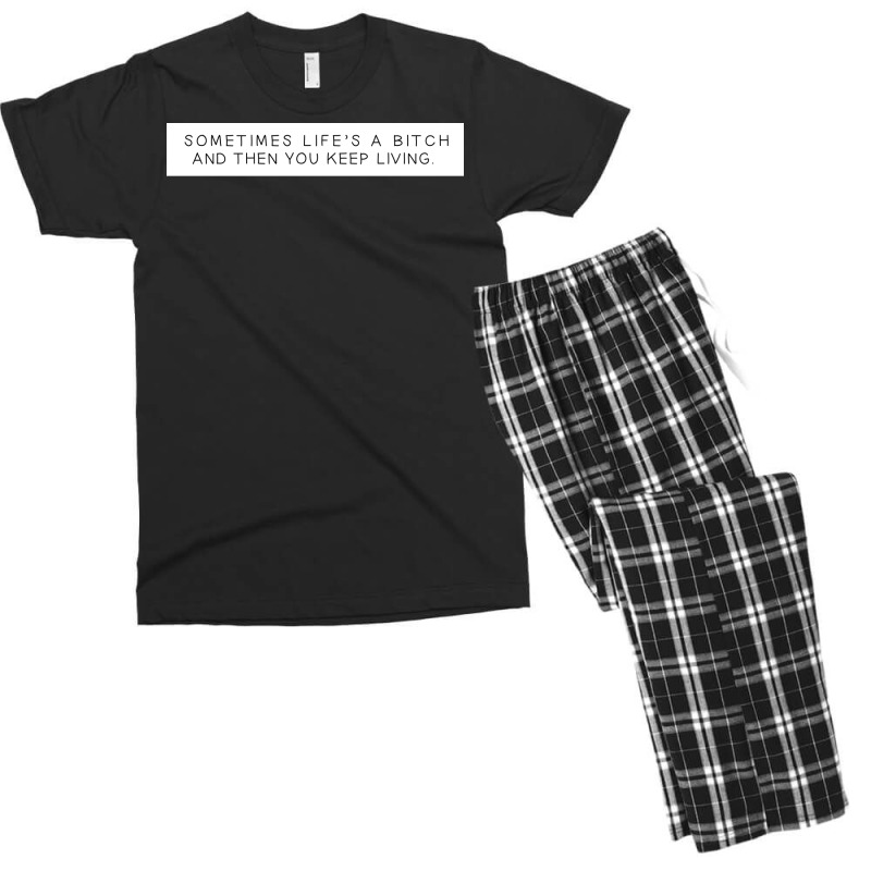 And Then You Keep Living Poster Red Men's T-shirt Pajama Set | Artistshot