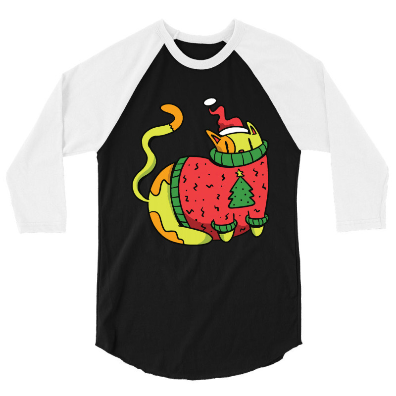 Christmas Cat Cat Christmas 3/4 Sleeve Shirt | Artistshot