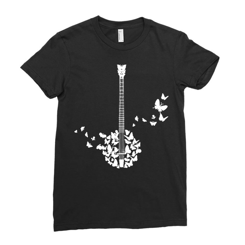 Banjo Instrument T Shirta Banjo Instrument With Beautiful Butterflies Ladies Fitted T-Shirt by ayla73559 | Artistshot