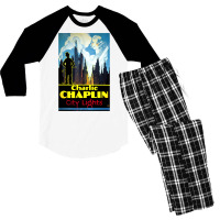 Charlie Chaplin, City Lights, 1931 Theatrical Release Poster Classic S Men's 3/4 Sleeve Pajama Set | Artistshot