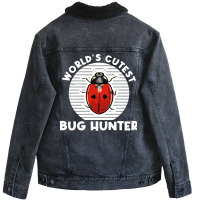 Bug Lover Design For Your Bug Hunter Stars Green Unisex Sherpa-lined Denim Jacket | Artistshot