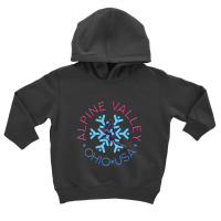 Alpine Valley, Ohio - Man Skier, Blue Snowflake Toddler Hoodie | Artistshot