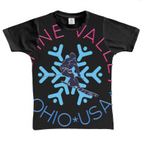 Alpine Valley, Ohio - Man Skier, Blue Snowflake Graphic Youth T-shirt | Artistshot