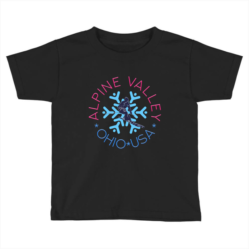 Alpine Valley, Ohio - Man Skier, Blue Snowflake Toddler T-shirt | Artistshot