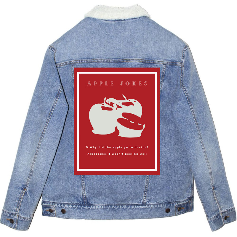 Apple Jokes Unisex Sherpa-Lined Denim Jacket by resaleberries875 | Artistshot