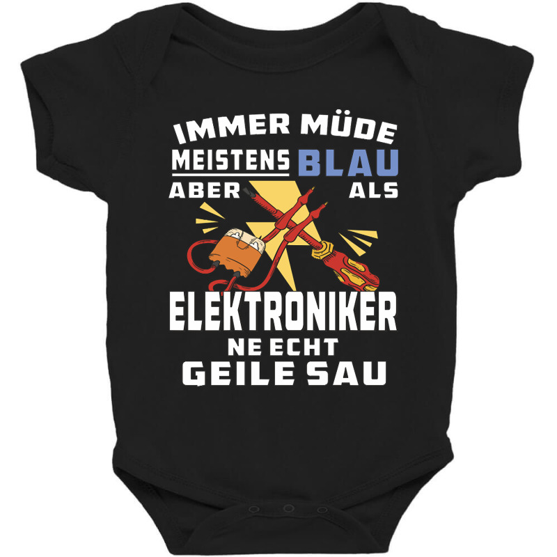 Always Tired Mostly Blue Electronic Technician Baby Bodysuit by fencevaudeville14 | Artistshot