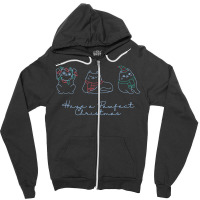 Cute Cats Have A Pawfect Christmas Light Cat Lovers Zipper Hoodie | Artistshot