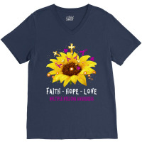 Faith Hope Love Multiple Myeloma Awareness Support Multiple Myeloma Wa V-neck Tee | Artistshot