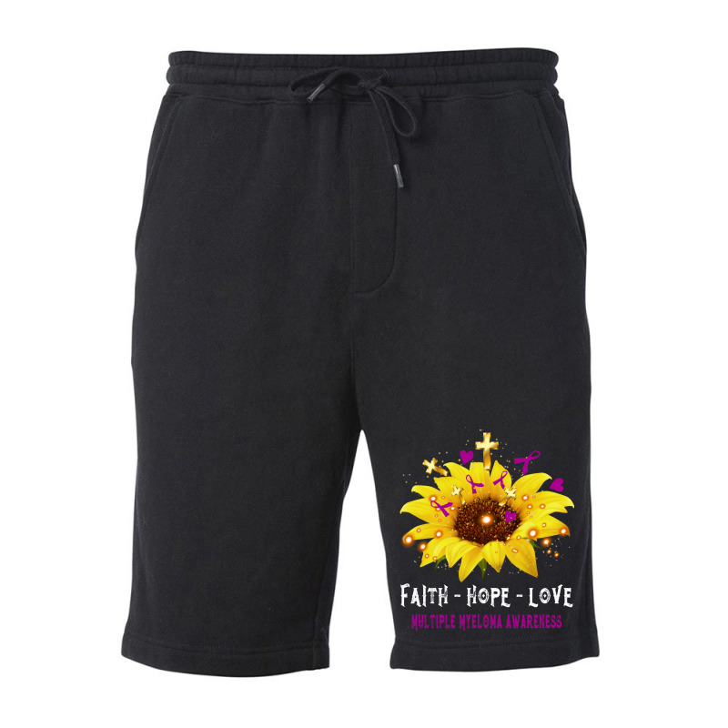 Faith Hope Love Multiple Myeloma Awareness Support Multiple Myeloma Wa Fleece Short by cojtihoskinc | Artistshot