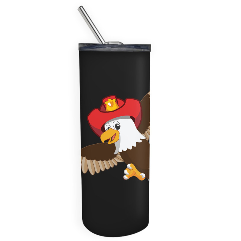 American Bald Eagle Chibi Anime Firefighter Skinny Tumbler | Artistshot