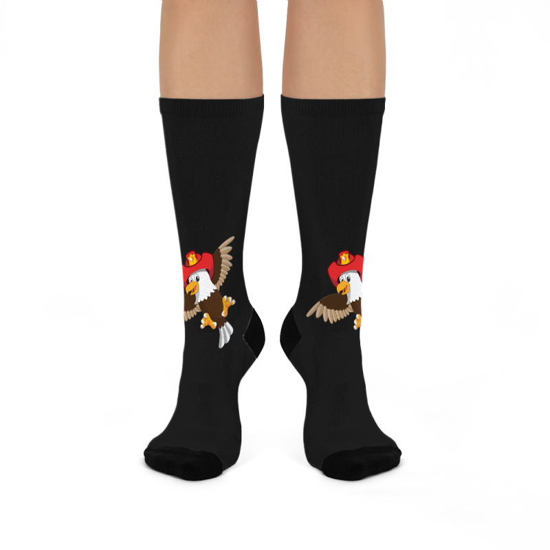 American Bald Eagle Chibi Anime Firefighter Crew Socks | Artistshot