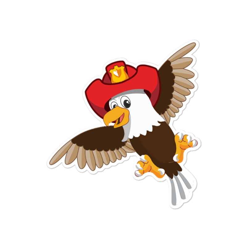 American Bald Eagle Chibi Anime Firefighter Sticker | Artistshot