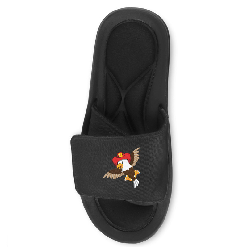 American Bald Eagle Chibi Anime Firefighter Slide Sandal | Artistshot