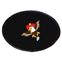 American Bald Eagle Chibi Anime Firefighter Oval Patch | Artistshot