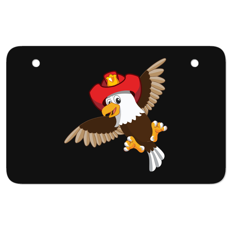 American Bald Eagle Chibi Anime Firefighter Atv License Plate | Artistshot