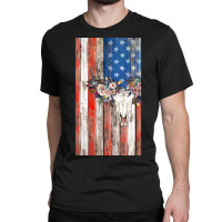 American Flag Aztec Bull Skull Cowgirl Rodeo Boho Girl Classic T-shirt | Artistshot